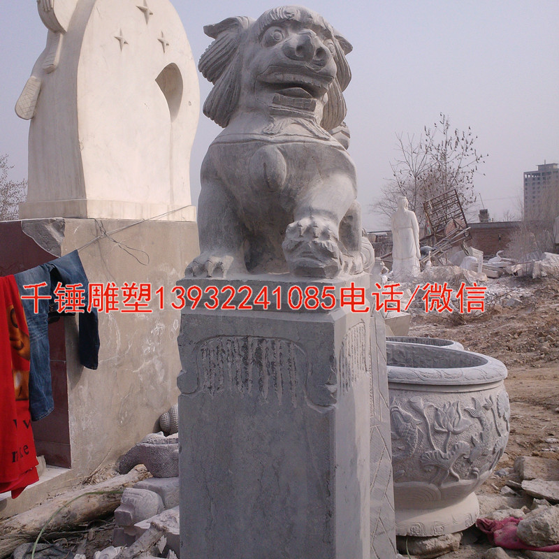 獅子栓馬樁仿古栓馬樁辟邪石雕栓馬樁酒店園林門(mén)口雕塑擺件