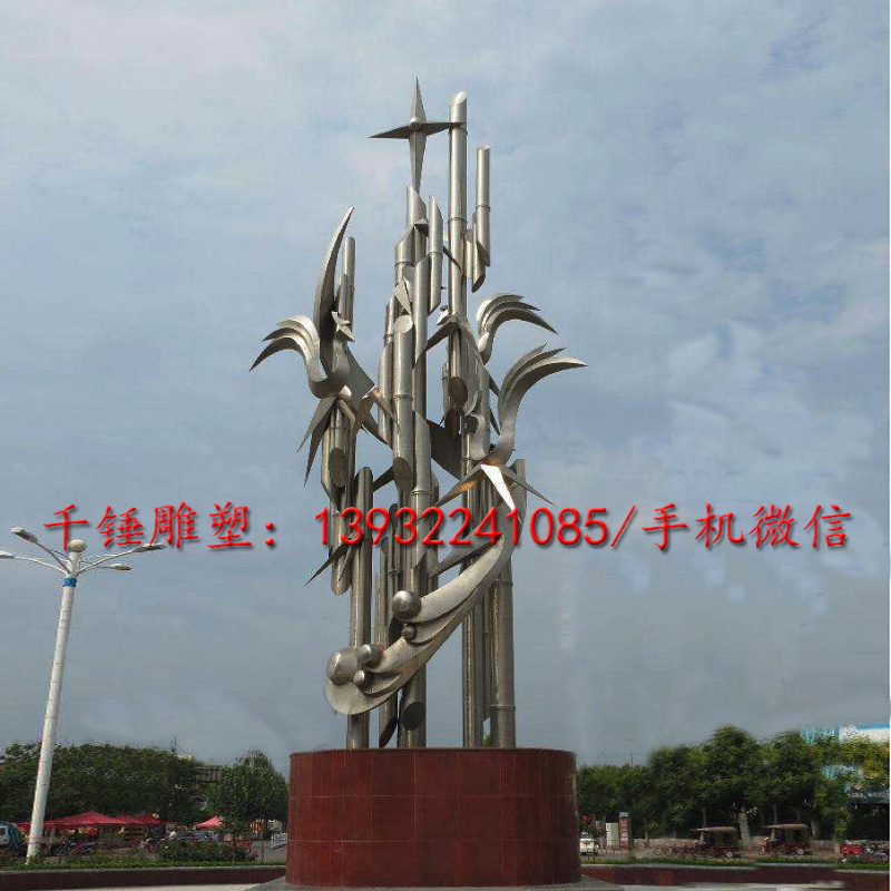 廠(chǎng)家直銷(xiāo)加工定制做動(dòng)物雕塑小品大雁不銹鋼雕塑