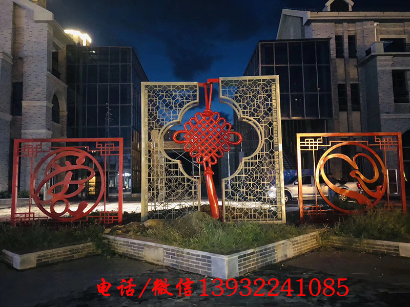 不銹鋼黨建雕塑城市廣場燈籠中國結(jié)園林景觀傳統(tǒng)文化紅色主題擺件